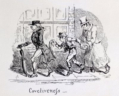 Covetiveness from Phrenological Illustrations, 1826 by George Cruikshank