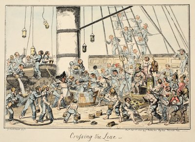 Crossing The Line, from Greenwich Hospital, a Series of Naval Sketches, Descriptive of a Life of a Man-of-Wars Man, 1825 by George Cruikshank