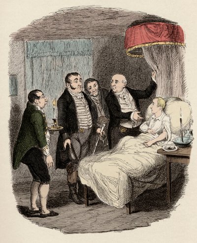 Dr. Losberne showing Oliver to Bow Street Police Officers (Illustration for 