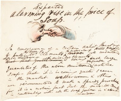 Expected--alarming rise in the price of soap! by George Cruikshank