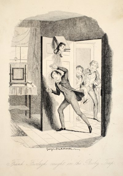 Frank Fairlegh Caught in the Booby Trap, from Frank Fairlegh or Scenes From the Life of a Private Pupil by George Cruikshank