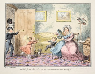 Home from School or the Commencement of the Holidays by George Cruikshank
