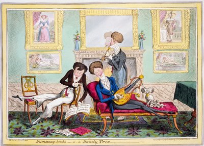 Humming-birds, or a Dandy Trio by George Cruikshank