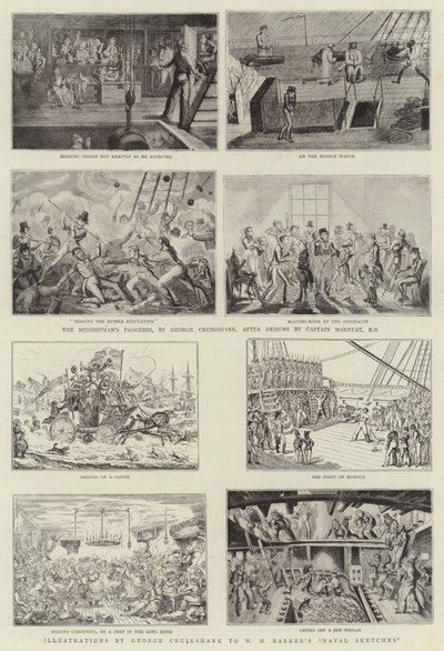 Humorous Art at the Royal Naval Exhibition by George Cruikshank