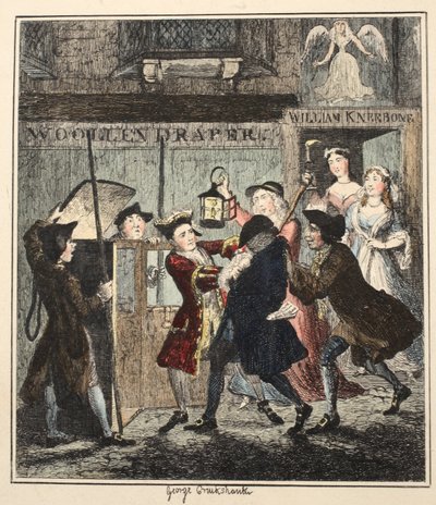Jack Sheppard Tricking Shotbolt, Illustration from Jack Sheppard: A Romance by William Harrison Ainsworth by George Cruikshank
