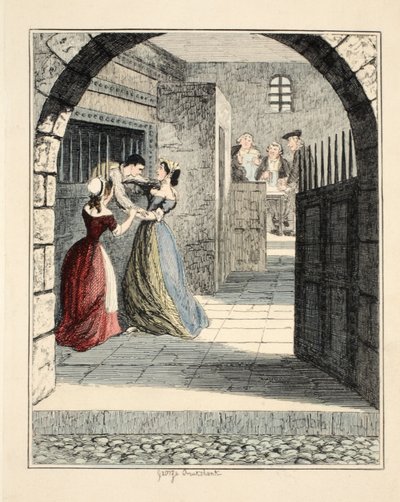 Jack Sheppard Escaping from the Condemned Hold in Newgate, Illustration from Jack Sheppard: A Romance by William Harrison Ainsworth, 1839 by George Cruikshank