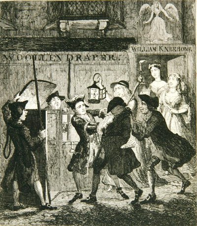 Jack Sheppard tricking Shotbolt the Gaoler, illustration from 