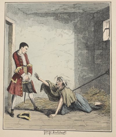 Jack Sheppard Visits His Mother in Bedlam, Illustration from Jack Sheppard: A Romance by William Harrison Ainsworth by George Cruikshank
