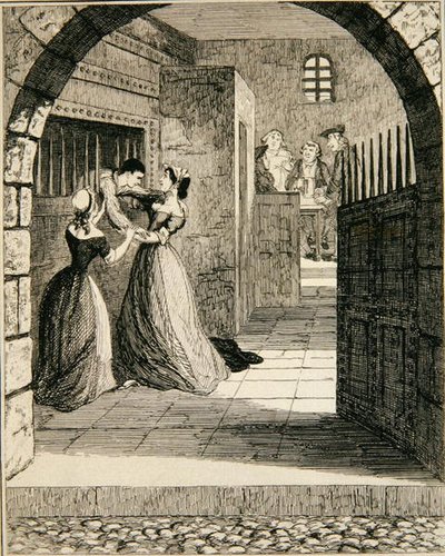 Jack escaping from the condemned cell at Newgate Prison, illustration from 