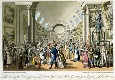 The Grand Gallery of the Louvre - in “Life in Paris” by David Carey, London by George Cruikshank