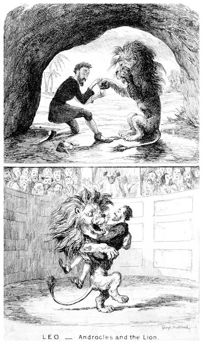 Leo - Androcles and the Lion by George Cruikshank