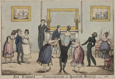 Les Graces, Inconveniences in Quadrille Dancing by George Cruikshank