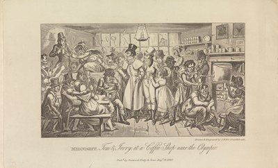 Midnight, Tom & Jerry at a Coffee Shop by George Cruikshank