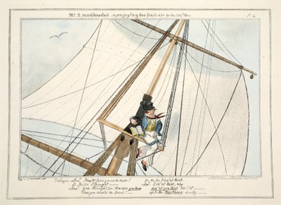 Mr. B. Mastheaded - or, Enjoying the Fresh Air for the 304th Time, from The Progress of a Midshipman by George Cruikshank