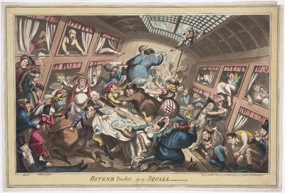 Ostend Packet in a Squall by George Cruikshank