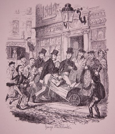 Pickpocket Captured by Police, Early 19th Century by George Cruikshank