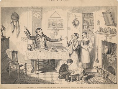 Plate I, The Bottle is Brought out for the First Time by George Cruikshank