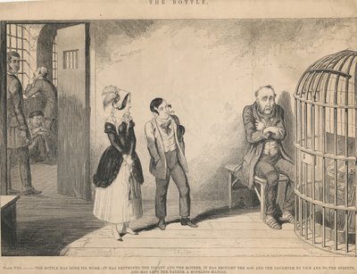 Plate VIII, The Bottle Has Done Its Work by George Cruikshank