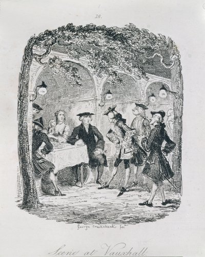 Scene at Vauxhall, from Amelia by George Cruikshank