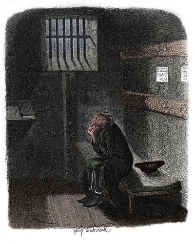 Scene from Oliver Twist by Charles Dickens by George Cruikshank