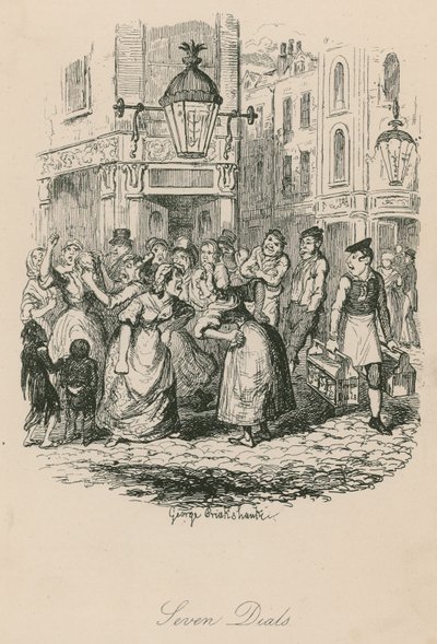 Seven Dials, London by George Cruikshank