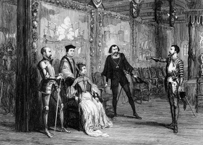 Sir Thomas Wyatt dictating terms to Queen Mary in the White Tower by George Cruikshank