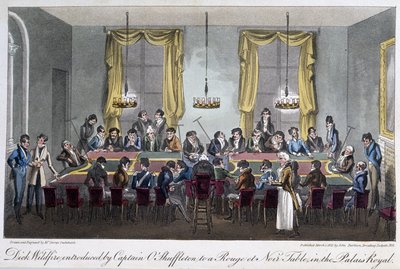 Table of Games at the Palais Royal - in “Life in Paris” by David Carey, London by George Cruikshank