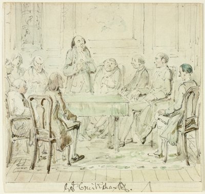 The Assembly of the Gifted: Mr. Bullock Addresses His Friends by George Cruikshank