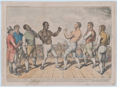 The Battle Between Cribb and Molineaux, September 28, 1811 by George Cruikshank