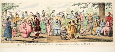 The Bloomers in Hyde Park or An Extraordinary Exhibition for 1852 by George Cruikshank