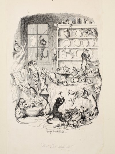 The Cat Did It, from The Greatest Plague of Life, 1847 by George Cruikshank