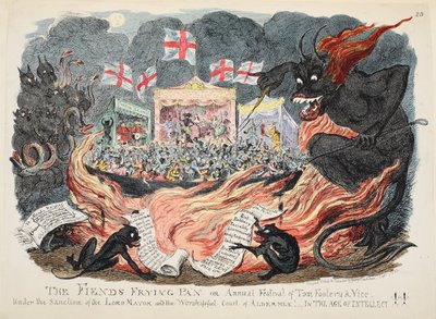 The Fiends Frying Pan or Annual Festival of Tom Foolery & Vice, published 1832 by George Cruikshank