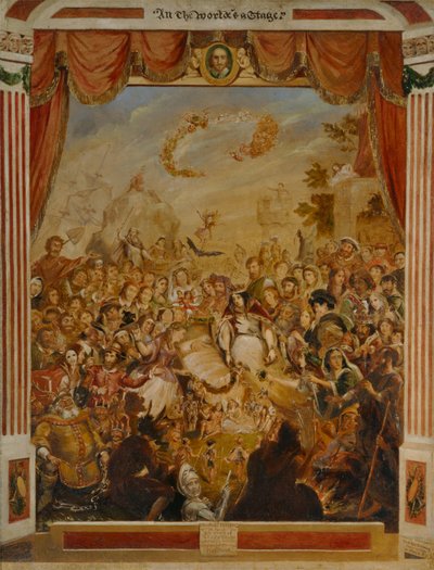 The First Appearance of William Shakespeare on the Stage of the Globe with Part of his Dramatic Company by George Cruikshank
