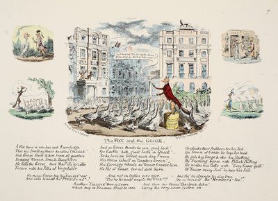 The Fox and the Goose, pub. 1833 by George Cruikshank
