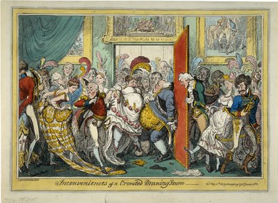 The Inconveniences of a Crowded Drawing Room by George Cruikshank