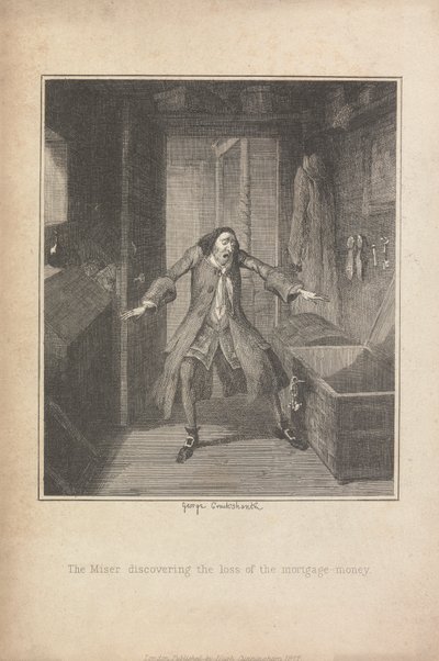 The Miser discovering the loss of the mortgage-money by George Cruikshank