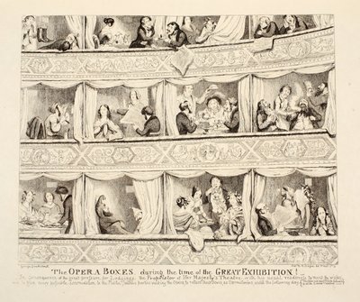 The Opera Boxes during the time of the Great Exhibition by George Cruikshank