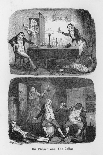 The Parlour and the Cellar by George Cruikshank