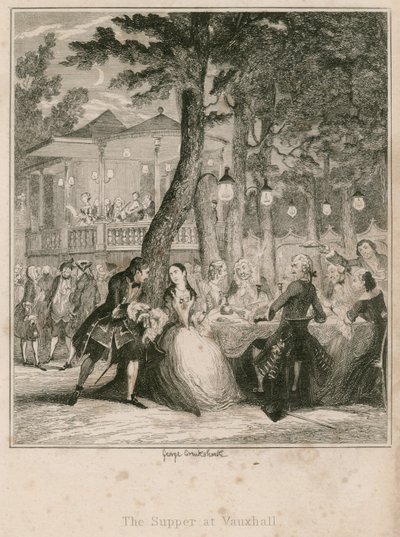 The supper at Vauxhall Gardens, London by George Cruikshank