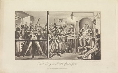 Tom & Jerry in Trouble after a Spree by George Cruikshank