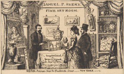 Trade Card for Samuel P. Avery--Fine Art Room by George Cruikshank