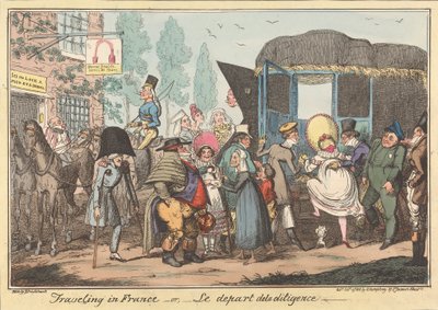 Traveling in France -or, -Le départ de la diligence by George Cruikshank