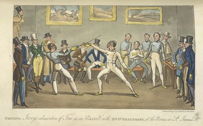 Two Men Fencing, Life in London, etc., by Pierce Egan by George Cruikshank