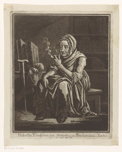 Portrait of Bookseller Isabella Tinkler from Richmond at Age 92 by George Cuitt (I)