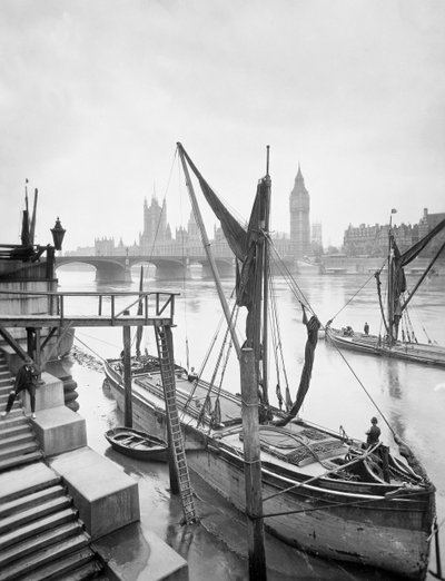 Houses of Parliament from the River Thames, Lambeth, London, c1920s by George Davison Reid