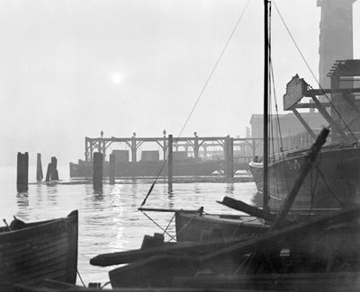 Sunrise over Lambeth waterfront looking east, London by George Davison Reid