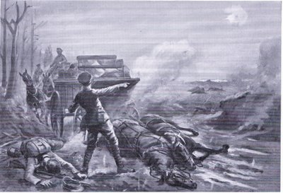 Corporal Ashworth Reorganising His Transport Column Under Heavy Fire (Awarded DCM) by George Derville Rowlandson
