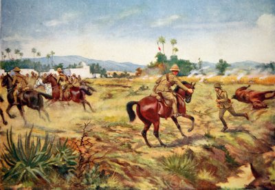 Private C. Hull saving the life of Captain G.E.D. Learoyd, under fire by George Derville Rowlandson