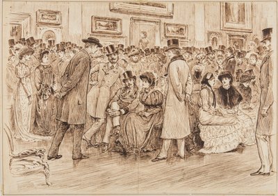 Mr Fielding, What Do You Think of These Pictures? This is Art, Private View at the Grosvenor Gallery by George du Maurier