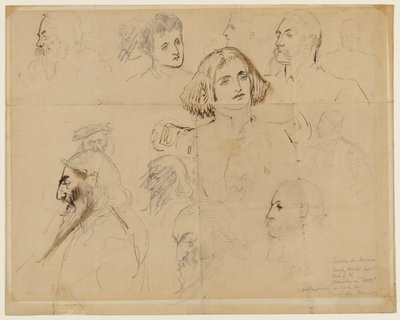 Rough Sketch for Some of the Characters in Trilby, Including Trilby and Svengali by George du Maurier
